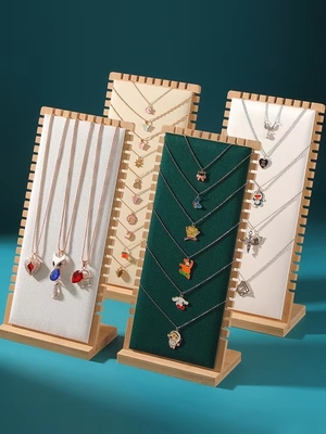 نمایشگر پایه جواهرات چوبی 90*90*210 میلی متری نمایشگر سینی گردنبند