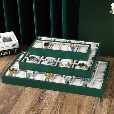 چاپ سینی نمایشگر ساعت سبز مخملی رنگی قابل تنظیم