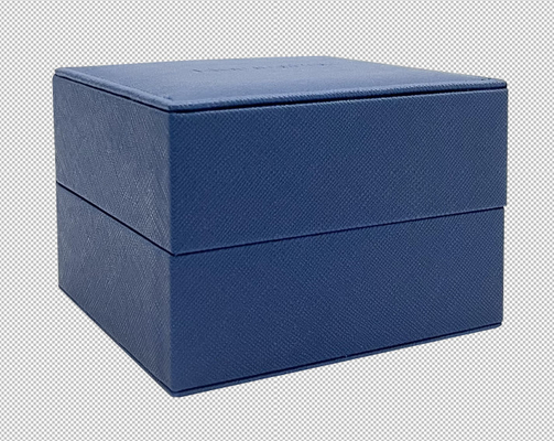 جعبه بسته بندی ساعت کوسن رول آبی لوکس PU H ROLL داخل مخمل خاکستری